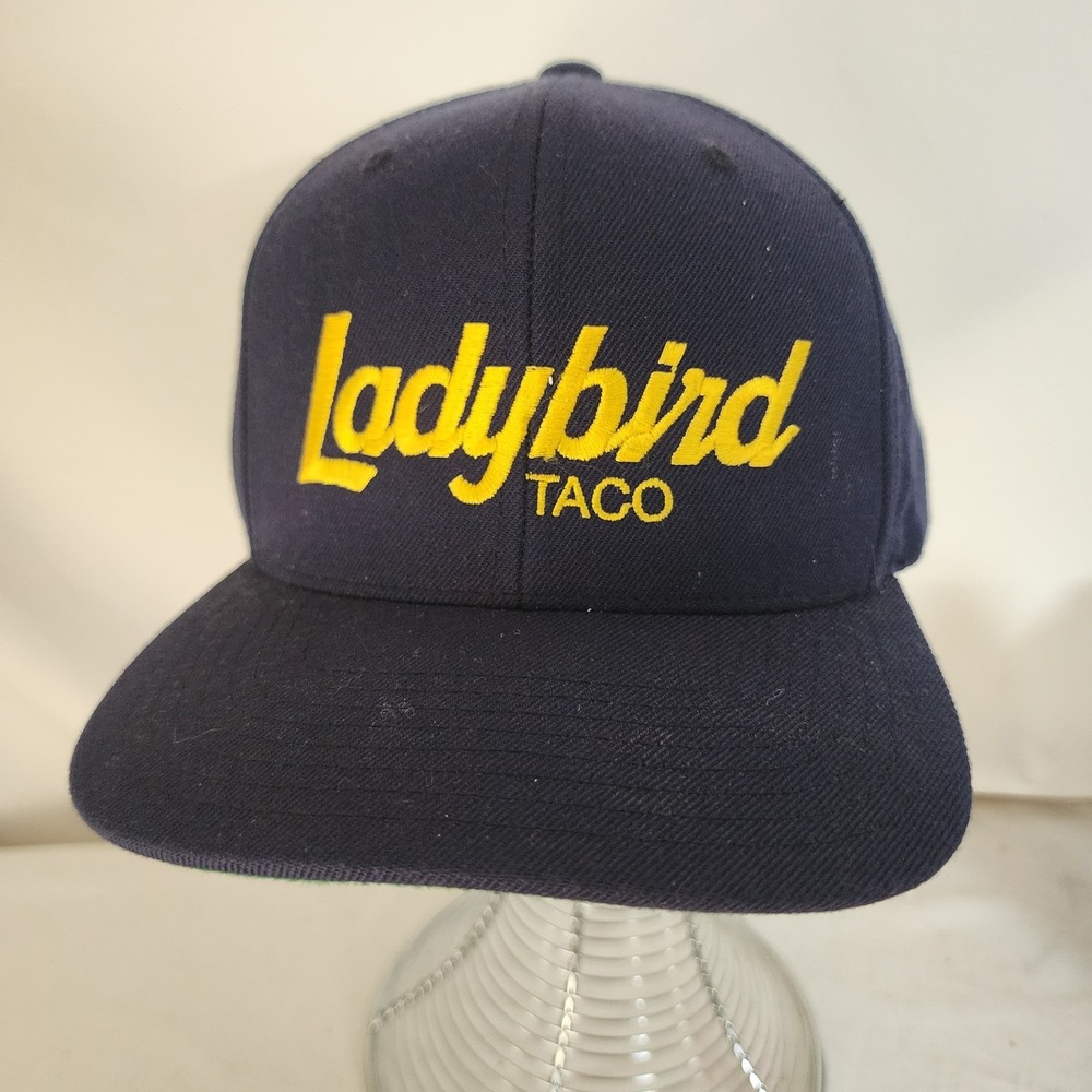 Ladybird Taco Snapback Hat Navy Blue Yellow Austin Texas Nashville Tennessee